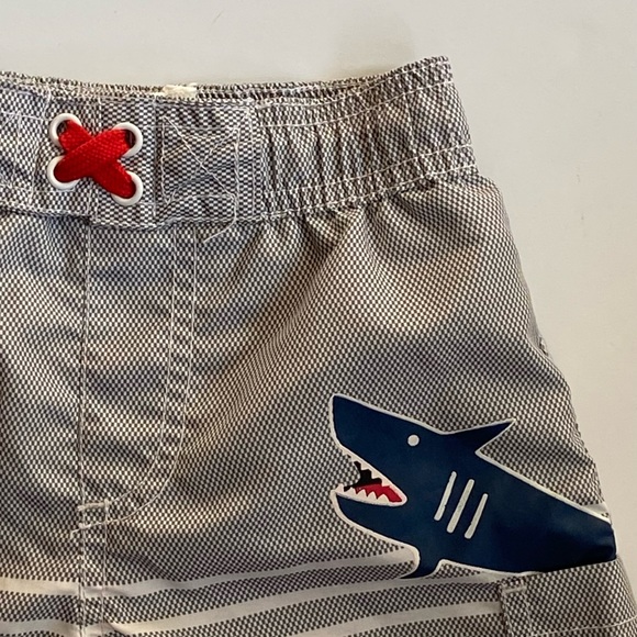 Boys Swim Trunks Size 24 months 2T Sharks Swimwear Baby Shorts Stripes Lined - Picture 6 of 11